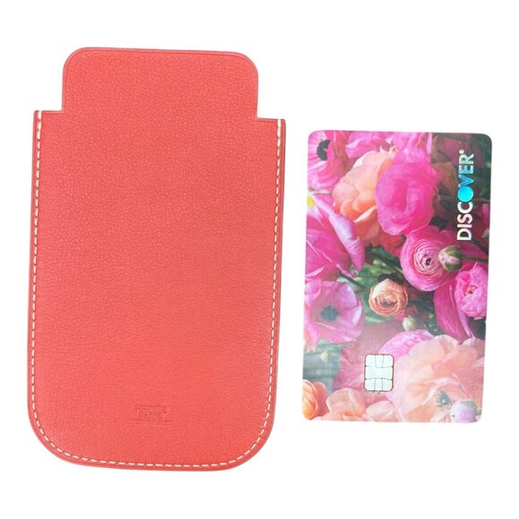 Hermes Swift Chevre Calfskin Leather Cuivre Credit Card Drivers License Wallet - Picture 2 of 9